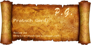 Pratsch Gerő névjegykártya